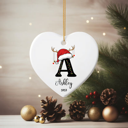 Personalized Christmas Heart Ornament, Christmas Ornament 2023, Custom Christmas Gift, Custom Name Ornament, Personalized Christmas Gift