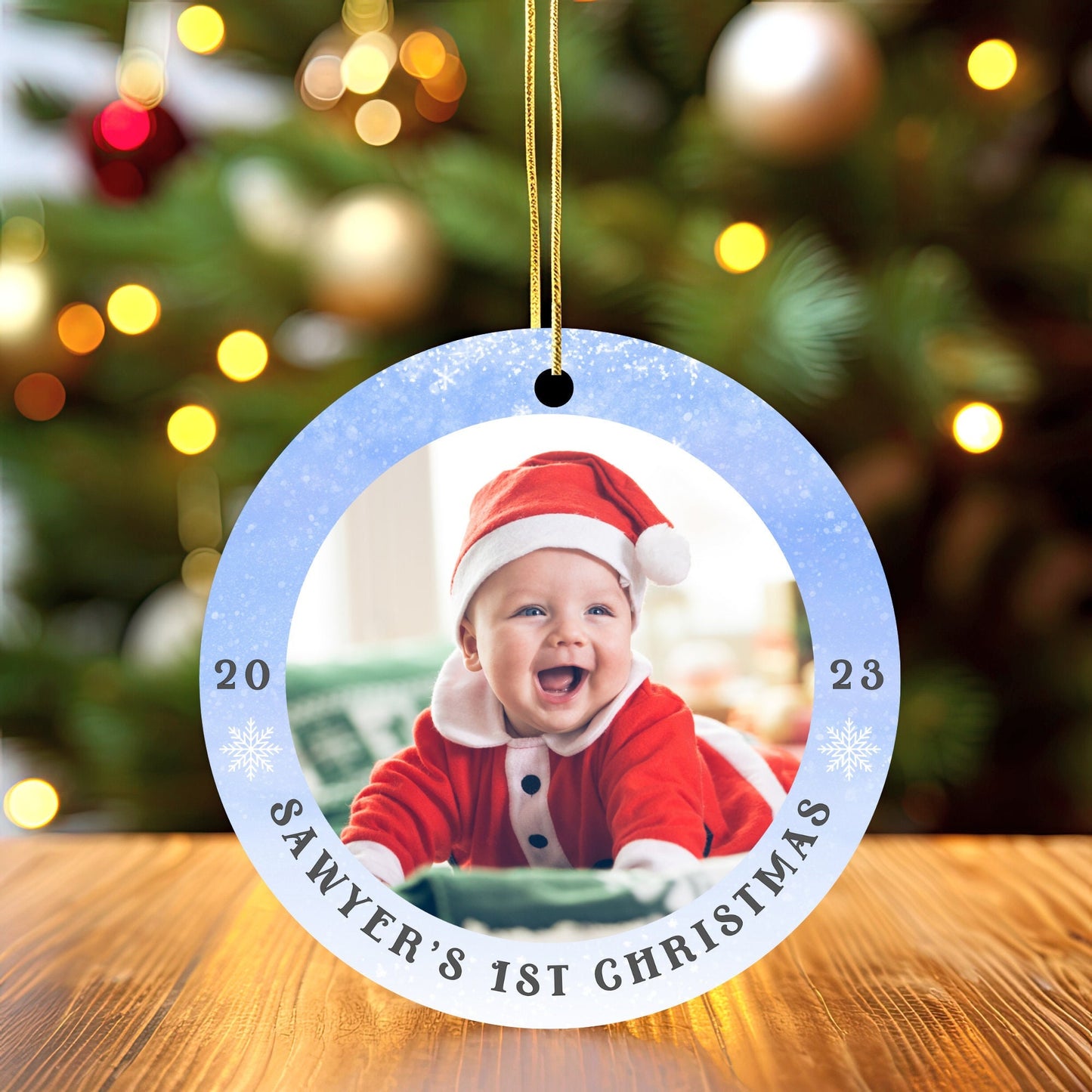 Personalized Baby's 1st Christmas Ornament, Custom Photo Ornament, Baby's First Christmas, New Baby Christmas Gift, Baby Picture Ornament