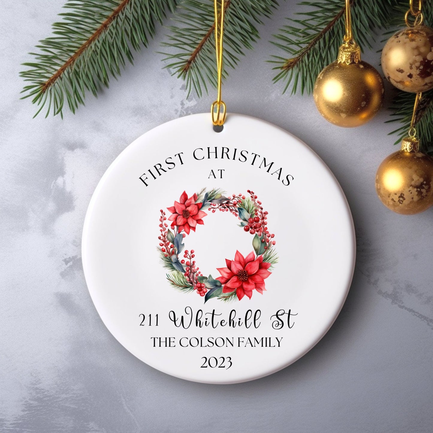 New Home Ornament, First Christmas in our New Home 2023, Personalized Christmas Ornament 2023, Home Address Ornament, New Home Keepsake