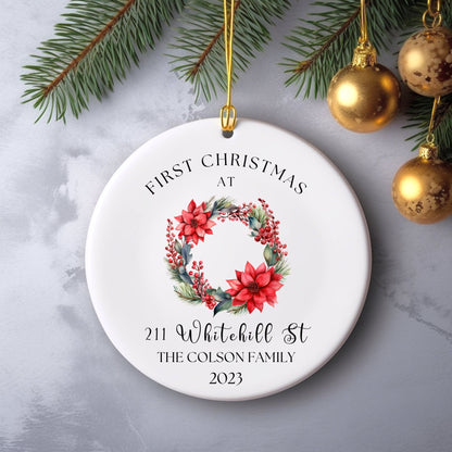 New Home Ornament, First Christmas in our New Home 2023, Personalized Christmas Ornament 2023, Home Address Ornament, New Home Keepsake