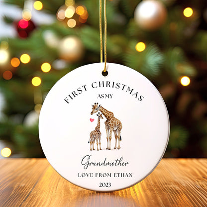 Personalized First Christmas As Grandmother Ornament, 1st Christmas As Godmother / Grandmother/ Aunt Ornament, Custom New Grandmother Gift