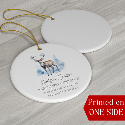 Personalized Baby's 1st Christmas Ornament, Custom Baby Ornament, Baby's First Christmas Ornament 2023, New Baby Gift, Baby Deer Ornament