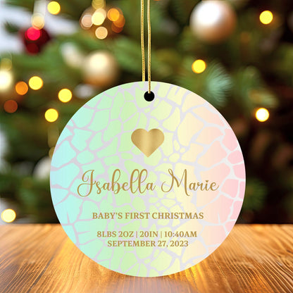 Personalized Baby's 1st Christmas Ornament, Baby's First Christmas Ornament 2023, New Baby Christmas Gift, Custom Baby Milestone Ornament