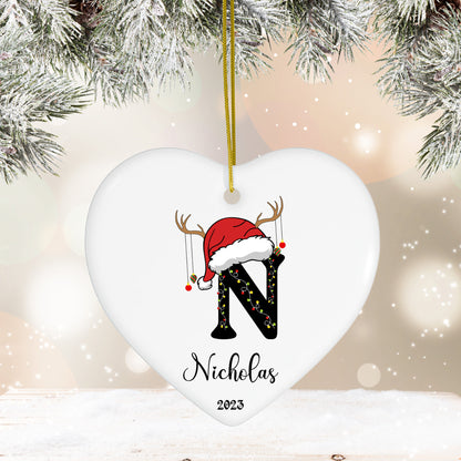 Personalized Christmas Heart Ornament, Christmas Ornament 2023, Custom Christmas Gift, Custom Name Ornament, Personalized Christmas Gift