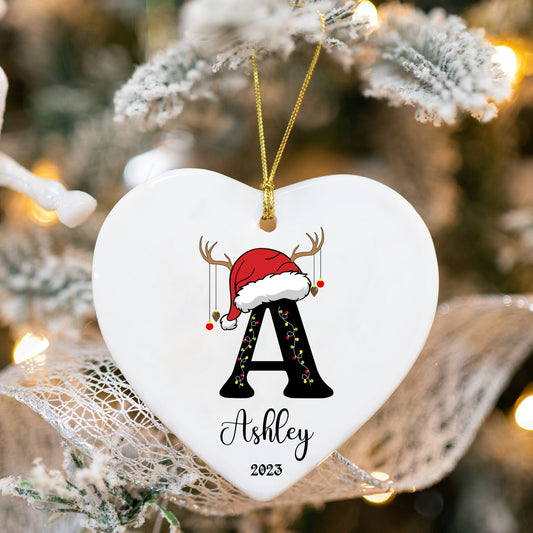 Personalized Christmas Heart Ornament, Christmas Ornament 2023, Custom Christmas Gift, Custom Name Ornament, Personalized Christmas Gift